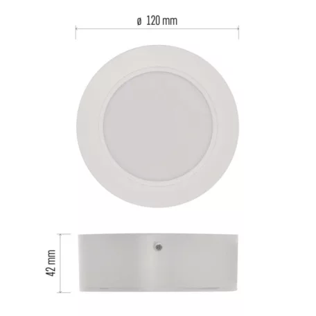 LED felületi lámpatest RUBIC, kerek, fehér, 9W, természetes fehér