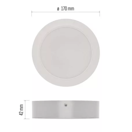 LED felületi lámpatest RUBIC, kerek, fehér, 18W, természetes fehér