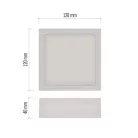 LED felületi lámpatest NEXXO, négyzet, fehér, 7,6W,Természetes fehér