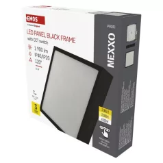 LED felületi lámpatest NEXXO, négyzet, fekete, 21W, CCT