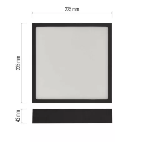 LED felületi lámpatest NEXXO, négyzet, fekete, 21W, CCT