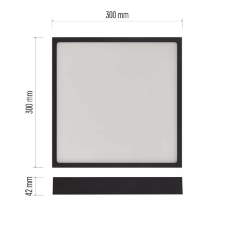 LED felületi lámpatest NEXXO, négyzet, fekete, 28,5W, CCT