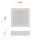 LED felületi lámpatest RUBIC, négyzet, fehér, 18W, természetes fehér