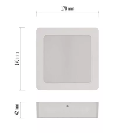 LED felületi lámpatest RUBIC, négyzet, fehér, 18W, természetes fehér