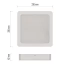 LED felületi lámpatest RUBIC, négyzet, fehér, 24W, természetes fehér