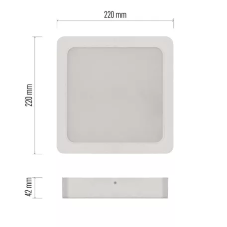LED felületi lámpatest RUBIC, négyzet, fehér, 24W, természetes fehér