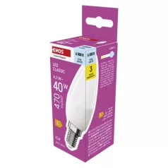   LED izzó Classic gyertya / E14 / 4,2 W (40 W) / 470 lm / Hideg fehér