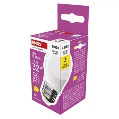   LED izzó Classic Mini Globe / E27 / 2,5 W (32 W) / 350 lm / Természetes fehér