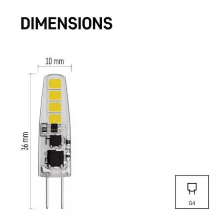 LED izzó Classic JC / G4 / 1,9 W (21 W) / 200 lm / meleg fehér