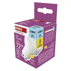   LED izzó Classic MR16 fehér/ GU10 / 7 W (72 W) / 1000 lm / Hideg fehér