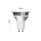 LED izzó Classic MR16 ezüst/ GU10 / 3 W (32 W) / 345 lm / Meleg fehér