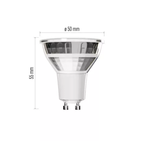 LED izzó Classic MR16 ezüst/ GU10 / 3 W (32 W) / 345 lm / Meleg fehér