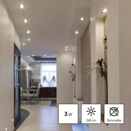 LED izzó Classic MR16 ezüst/ GU10 / 3 W (32 W) / 345 lm / Természetes fehér