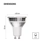 LED izzó Classic MR16 ezüst/ GU10 / 3 W (32 W) / 345 lm / Hideg fehér