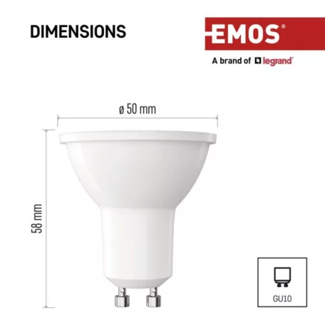 LED izzó Classic MR16 / GU10 / 7 W  (60 W) / 806 lm / Hideg fehér