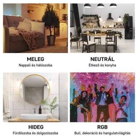 LED izzó GoSmart MR16 / GU10 / 4,8 W (35 W) / 400 lm / RGB / dimmelhető / WiFi