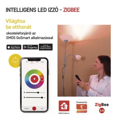 LED izzó GoSmart gyertya / E14 / 4,8 W (40 W) / 470 lm / RGB / dimmelhető / Zigbee