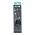 AVAX CC301B CARLY 2x USB A 12W autós töltő, fekete
