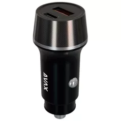   AVAX CC304B CARLY USB-C (PD3.0)+USB-A (QC) 38W autós töltő, fekete