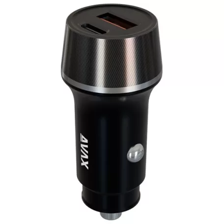 AVAX CC304B CARLY USB-C (PD3.0)+USB-A (QC) 38W autós töltő, fekete