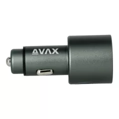   AVAX CC680B CARLY+ USB A + Type C 140W autós töltő, fekete