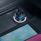 Baseus Square Metal autós gyorstöltő 30W, 2×USB Type-A, fekete