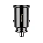 Baseus Grain autóstöltő 3,1 A, 2×USB Type-A, fekete