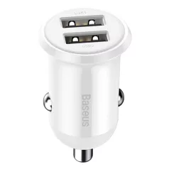 Baseus Grain Pro autóstöltő 24W, 2×USB Type-A, fehér