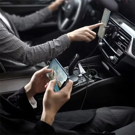 Baseus Grain Pro autóstöltő 24W, 2×USB Type-A, fehér