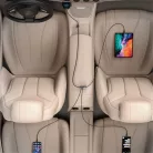 Baseus Share Together PPS autós gyorstöltő 120W, 3×USB Type-A + USB Type-C, beépített kábel, 1,5 m, szürke