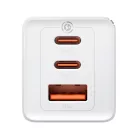 Baseus GaN5 Pro hálózati gyorstöltő 65W, 2×USB Type-C + USB Type-A, fehér + 100W USB Type-C, 1m kábel