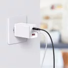 Baseus GaN5 Pro hálózati gyorstöltő 65W, 2×USB Type-C + USB Type-A, fehér + 100W USB Type-C, 1m kábel
