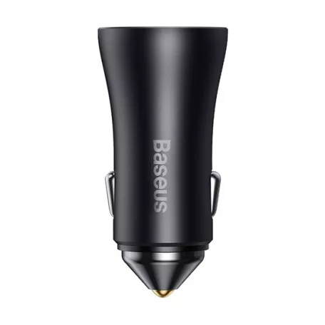 Baseus Golden Contactor Max autós gyorstöltő 60W, 2×USB Type-A, szürke