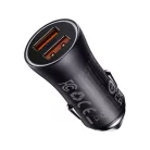 Baseus Golden Contactor Max autós gyorstöltő 60W, 2×USB Type-A, szürke