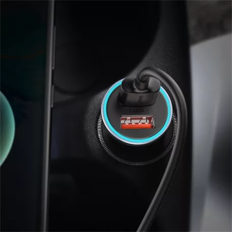 Baseus Golden Contactor Max autós gyorstöltő 60W, 2×USB Type-A, szürke