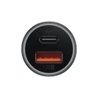 Baseus Golden Contactor Max autós gyorstöltő 60W, USB Type-A + USB Type-C, szürke