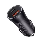 Baseus Golden Contactor Max autós gyorstöltő 60W, USB Type-A + USB Type-C, szürke