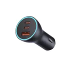 Baseus Golden Contactor Pro Triple autós gyorstöltő 65W, USB Type-A + 2×USB Type-C, szürke