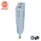 AVAX CH641LB NANO SLIM 30W töltő adapter USB-C (PD3.0)+USB-A (QC3.0), világoskék