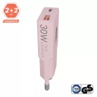 AVAX CH641P NANO SLIM 30W töltő adapter USB-C (PD3.0)+USB-A (QC3.0), rózsaszín