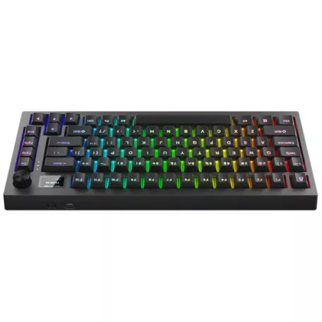 AVAX GM02 PRO 75% Gasket RGB tri-mode mechanikus billentyűzet Gateron piros switch, magyar kiosztás