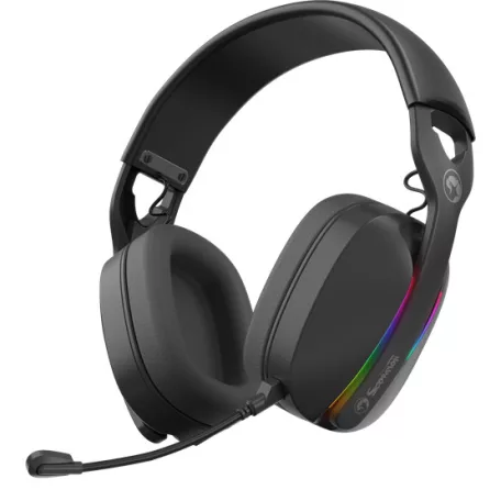 MARVO Pulz 70W vezeték nélküli fejhallgató - fekete - RGB világítás