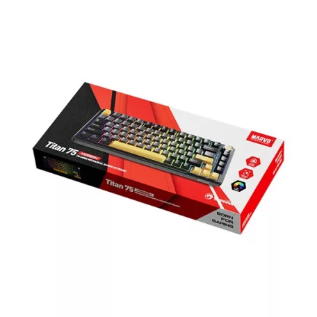 MARVO TITAN 75 vezeték nélküli gaming billentyűzet - Fekete - HU /Banana Crystal Linear/