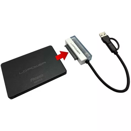 LC Power USB-C és USB-A > SATA és NVMe átalakító - LC-ADA-USB-SATA-25