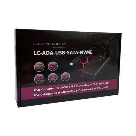 LC Power USB > SATA és NVMe átalakító - LC-ADA-USB-SATA-NVME