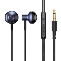   Baseus Encok H19 Wired Earphones 3,5 mm jack mikrofonos fülhallgató, fekete