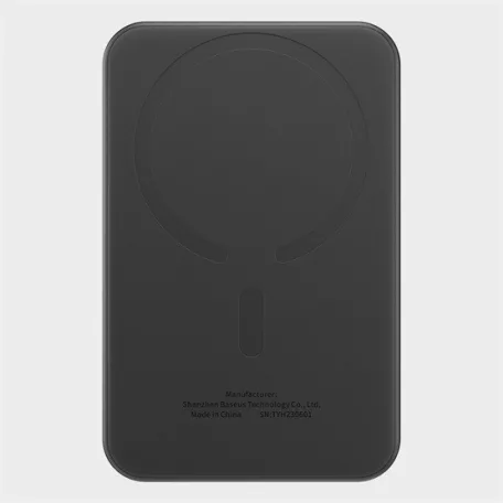 Baseus Magnetic Mini vezeték nélküli gyorstöltő powerbank 5000 mAh, 20W, fekete + 60W USB Type-C, 30cm kábel