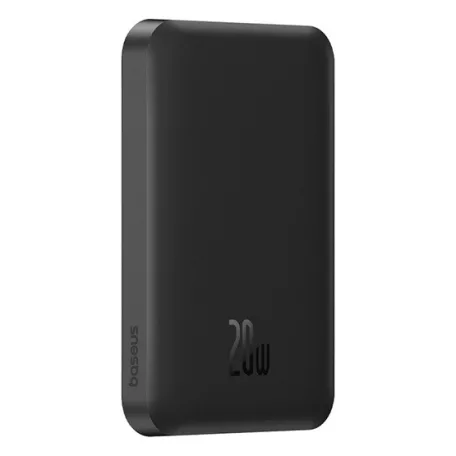 Baseus Magnetic Mini vezeték nélküli gyorstöltő powerbank 5000 mAh, 20W, fekete + 60W USB Type-C, 30cm kábel