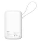 Baseus Qpow Pro+ gyorstöltő powerbank 10000 mAh, 22.5W, beépített USB Type-C kábel, fehér