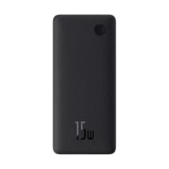   Baseus Airpow Lite powerbank 10000 mAh, 15W, fekete + USB Type-C, 30cm kábel